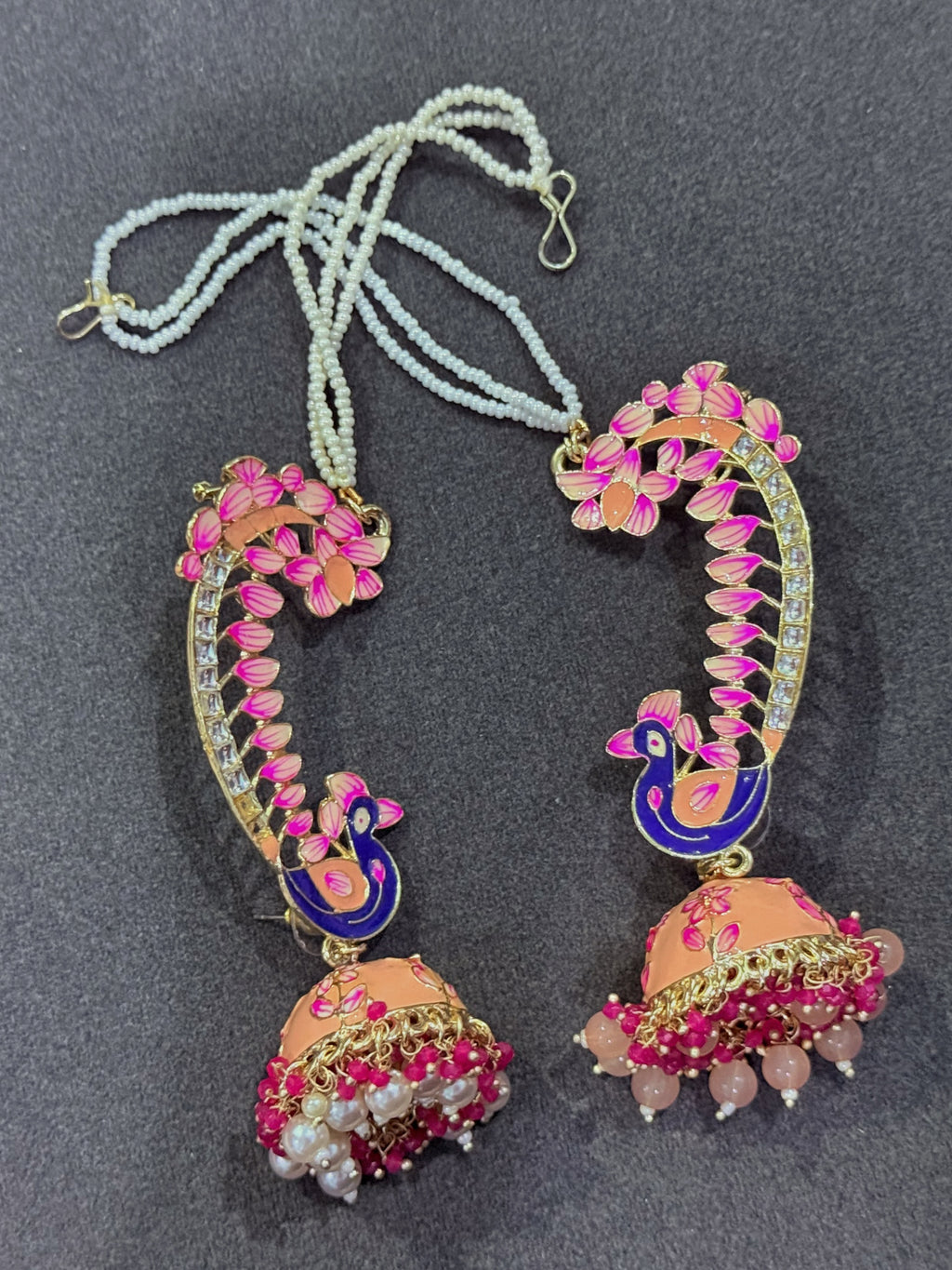 Peacock Meenakari Jhumkay