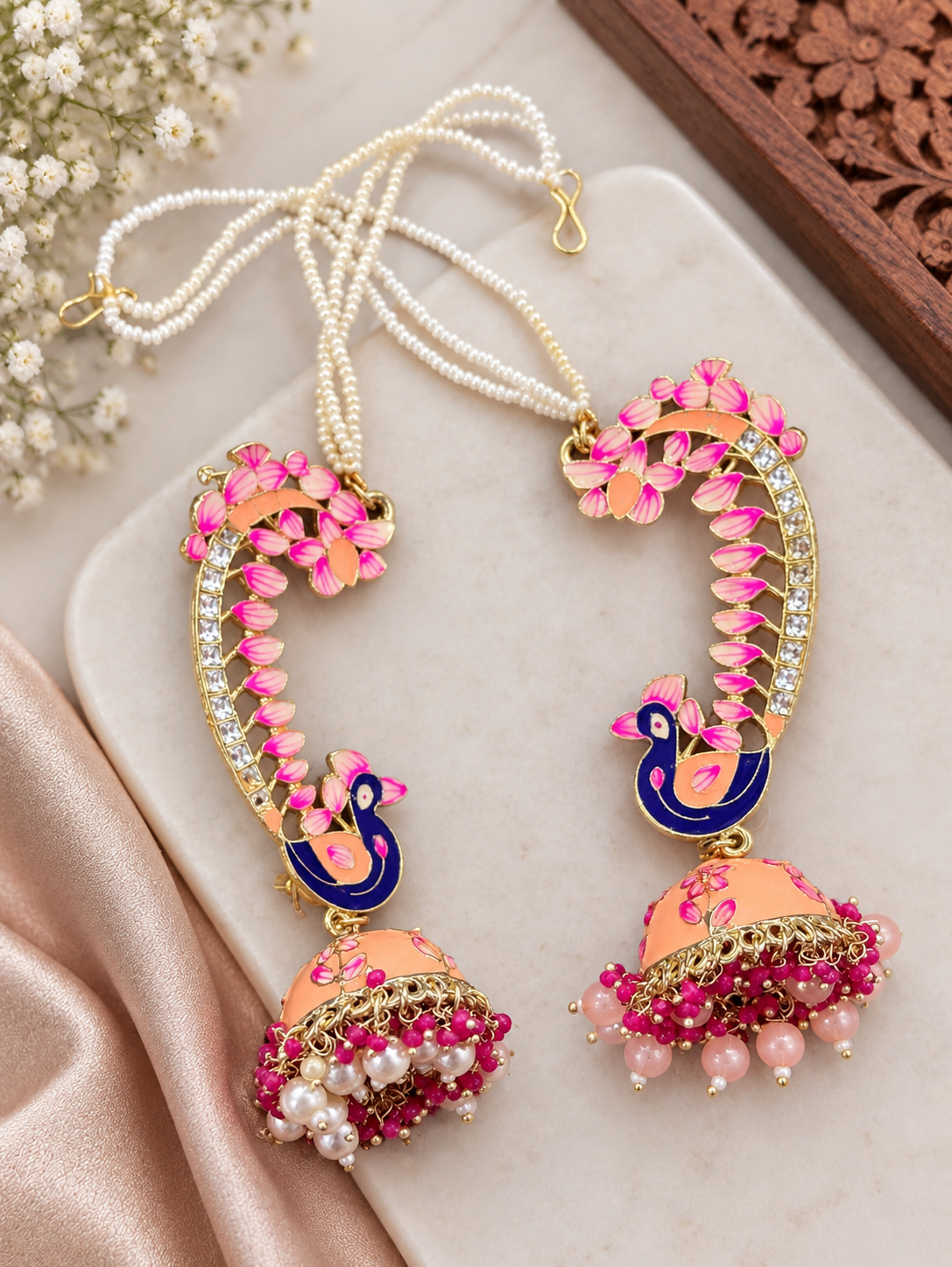 Peacock Meenakari Jhumkay