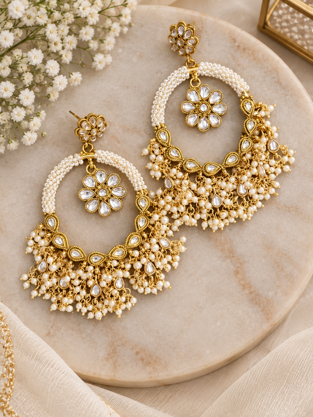 Noor-E-Gul Pearls Earstuds