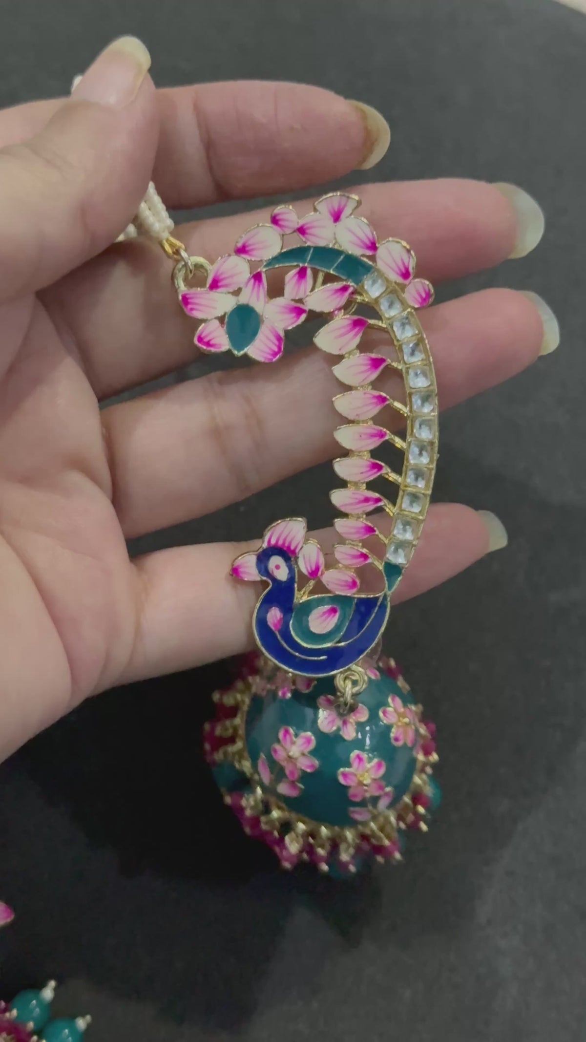 Peacock Meenakari Jhumkay