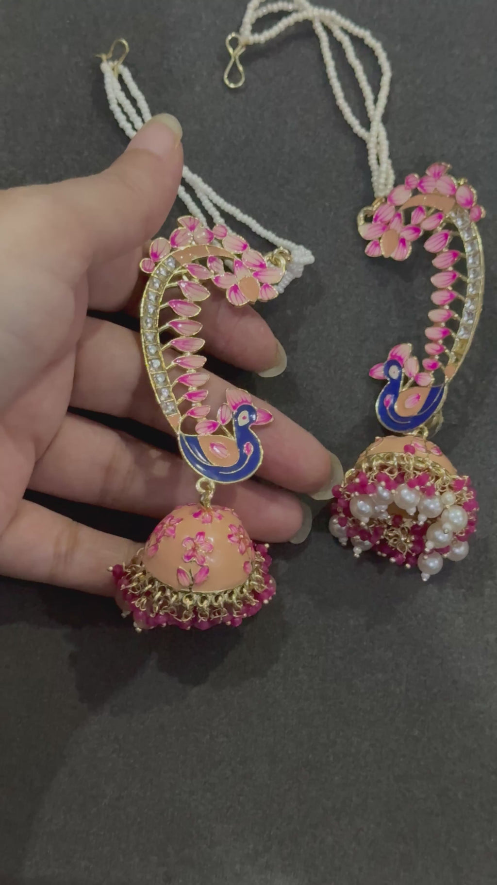 Peacock Meenakari Jhumkay